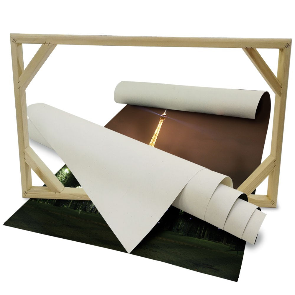 LA TORRE EIFFEL PARIGI Night - Quadro Canvas su telaio in legno Misura: 100x70 cm