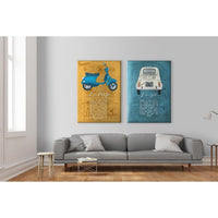 LA VESPA - Made in Italy - Quadro stampato su Canvas e montato su telaio in legno Misura: 70x100 cm