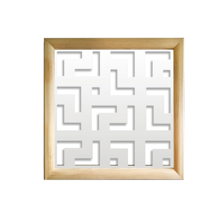 LABYRINTH L - Moduli Decorativi in Legno e PVC Colore: bianco, Misura: 98x98 cm