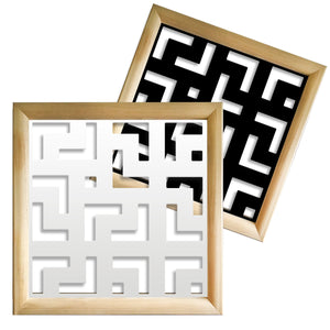 LABYRINTH L - Moduli Decorativi in Legno e PVC Colore: bianco, Misura: 98x98 cm