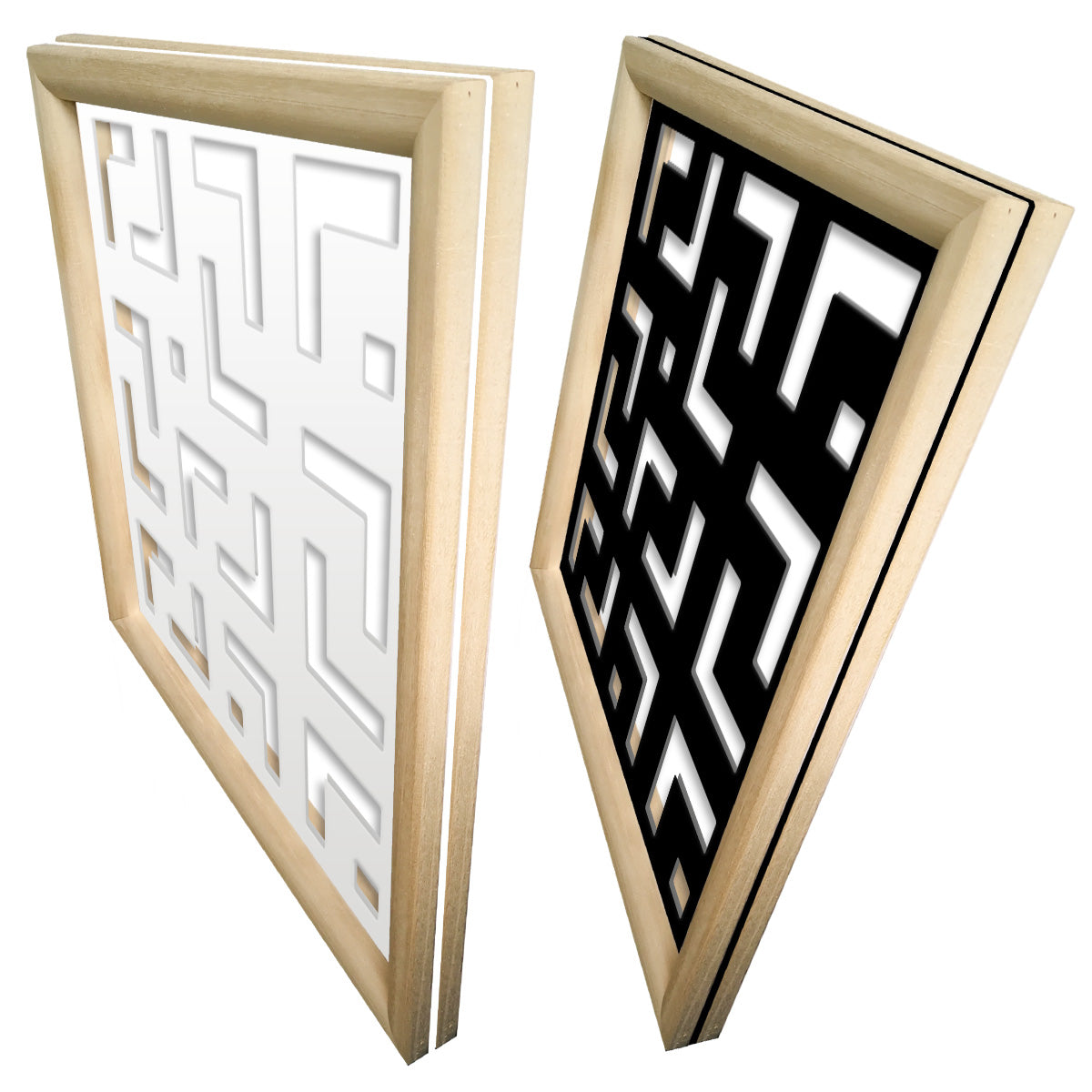 LABYRINTH L - Moduli Decorativi in Legno e PVC Colore: bianco, Misura: 98x98 cm