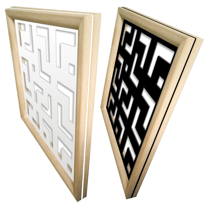 LABYRINTH L - Moduli Decorativi in Legno e PVC Colore: nero, Misura: 98x98 cm