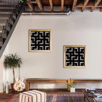 LABYRINTH L - Moduli Decorativi in Legno e PVC Misura: 48x48 cm, Colore: nero