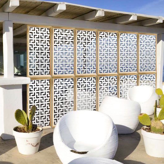 LABYRINTH L - Moduli Decorativi in Legno e PVC Colore: bianco, Misura: 73x148 cm