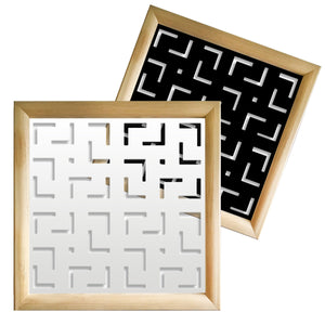 LABYRINTH M - Moduli Decorativi in Legno e PVC Misura: 73x73 cm, Colore: bianco