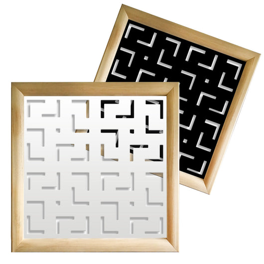 LABYRINTH M - Moduli Decorativi in Legno e PVC Misura: 73x73 cm, Colore: bianco
