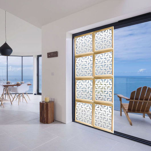 LABYRINTH M - Moduli Decorativi in Legno e PVC Colore: bianco, Misura: 98x98 cm