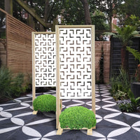 LABYRINTH M - Separè - Paravento modulabile - 70x190cm - in Legno e PVC Colore: bianco