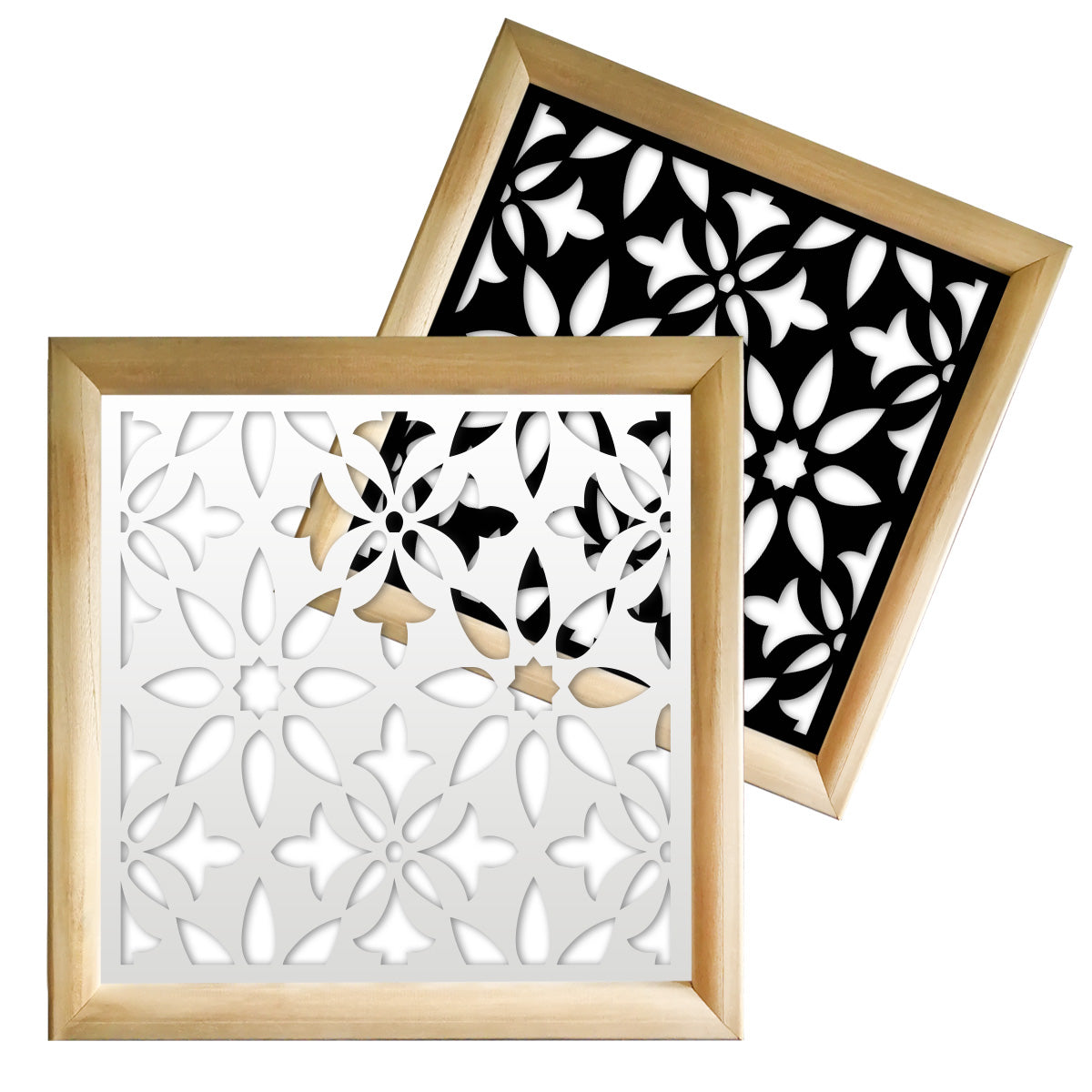 LANCERS - Moduli Decorativi in Legno e PVC Colore: nero, Misura: 48x48 cm