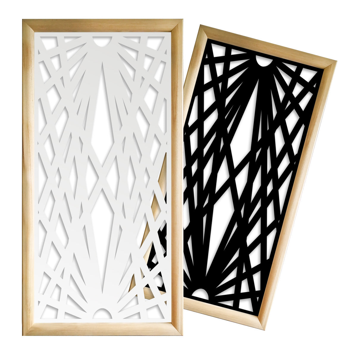 LASER - Moduli Decorativi in Legno e PVC Colore: nero, Misura: 47x94 cm