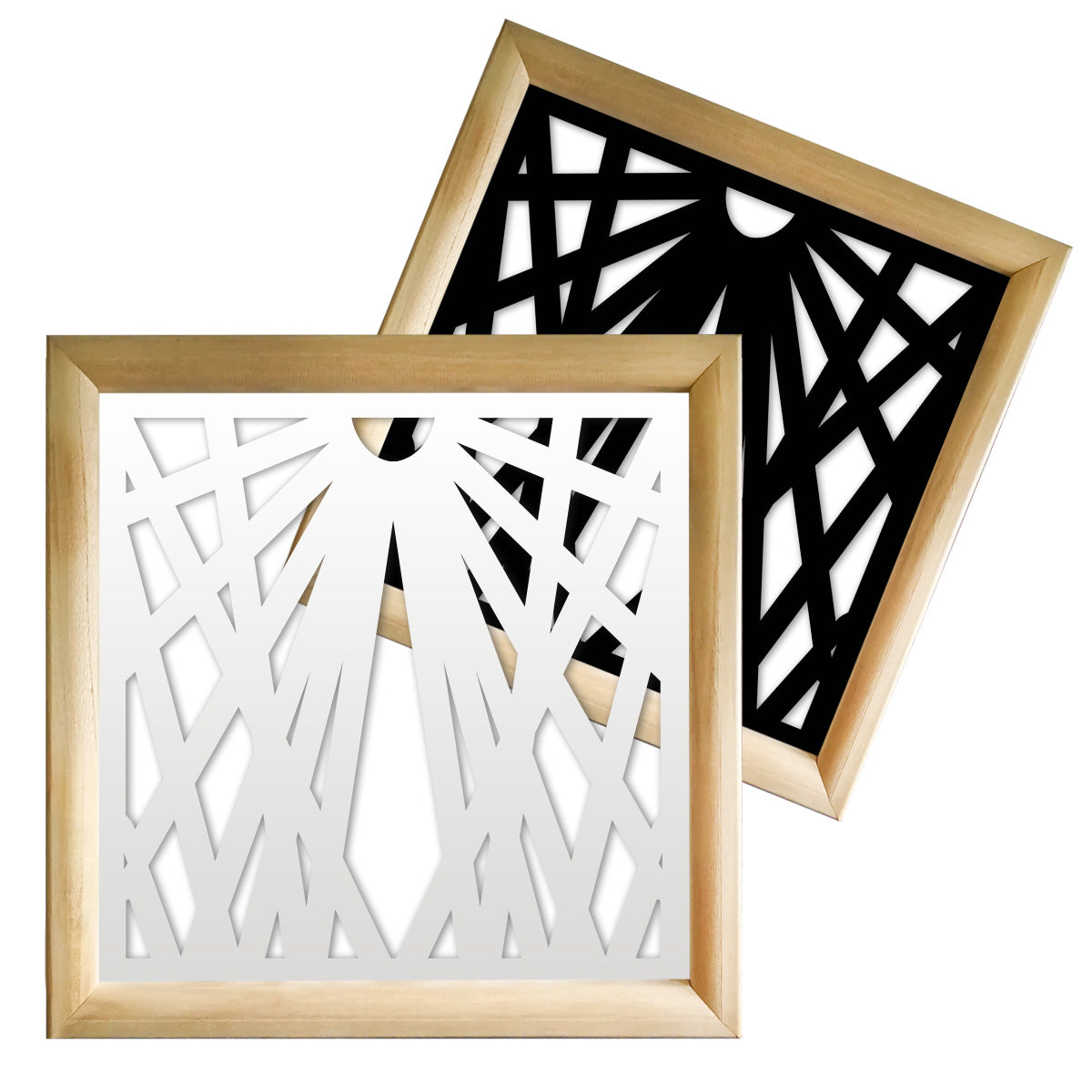 LASER - Moduli Decorativi in Legno e PVC Misura: 73x73 cm, Colore: nero