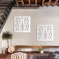 LASER - Pannello in PVC traforato - Parasole Colore: bianco, Misura: 98x98 cm