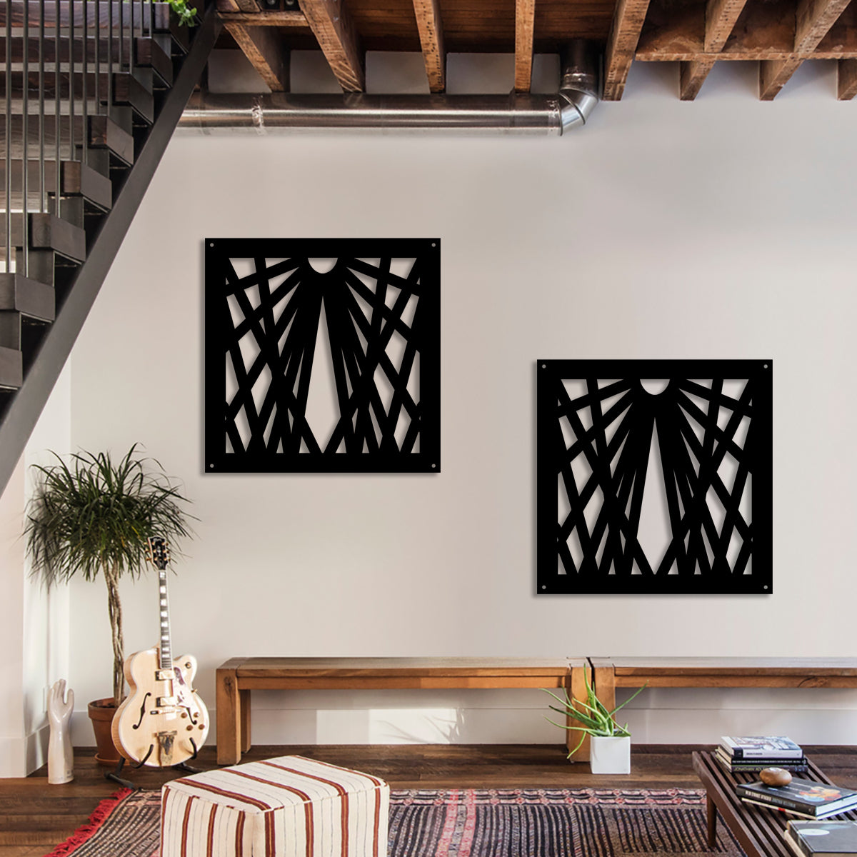 LASER - Pannello in PVC traforato - Parasole Colore: nero, Misura: 73x73 cm