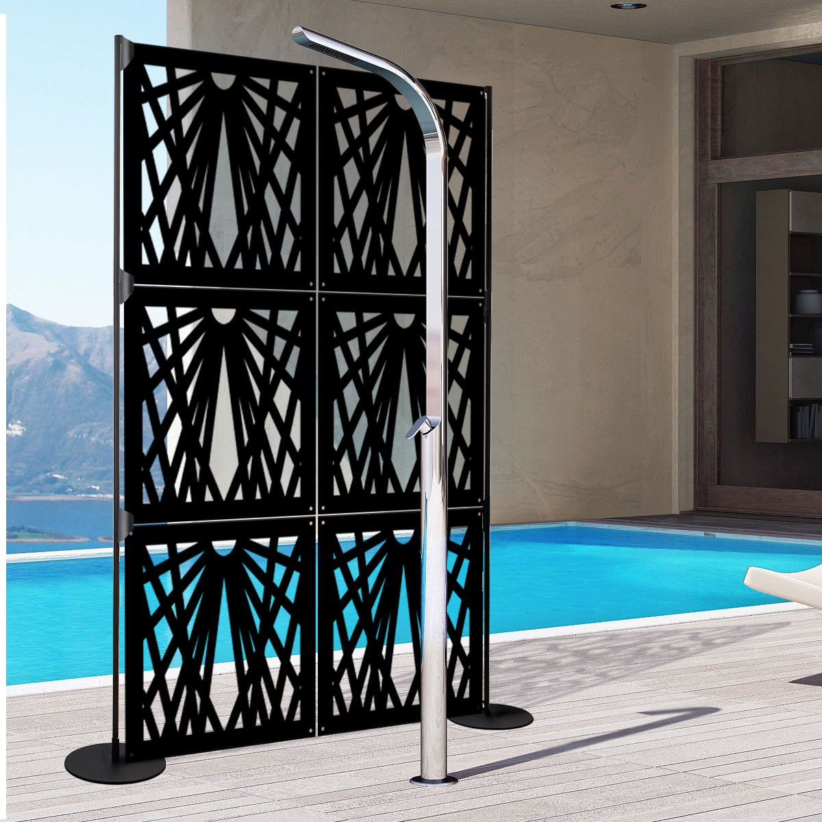 LASER - Pannello in PVC traforato - Parasole Misura: 98x98 cm, Colore: nero