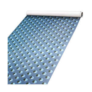 Lastra metallica blu con sfere - Pellicola adesiva in PVC finitura opaca Misura: 100x300 cm