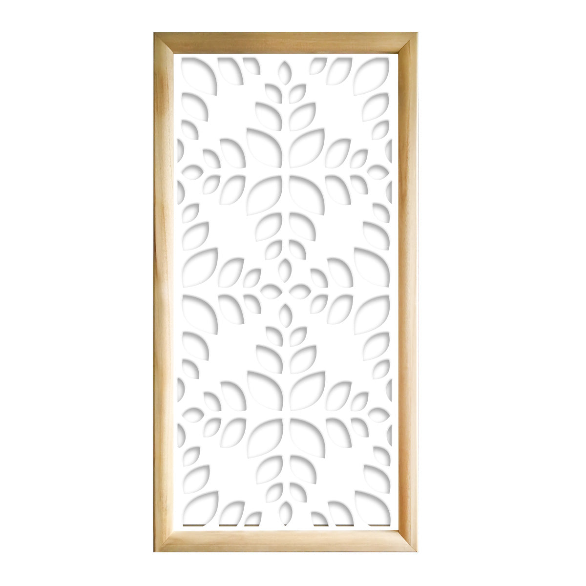 LEAVES  - Moduli Decorativi in Legno e PVC Misura: 47x94 cm, Colore: bianco