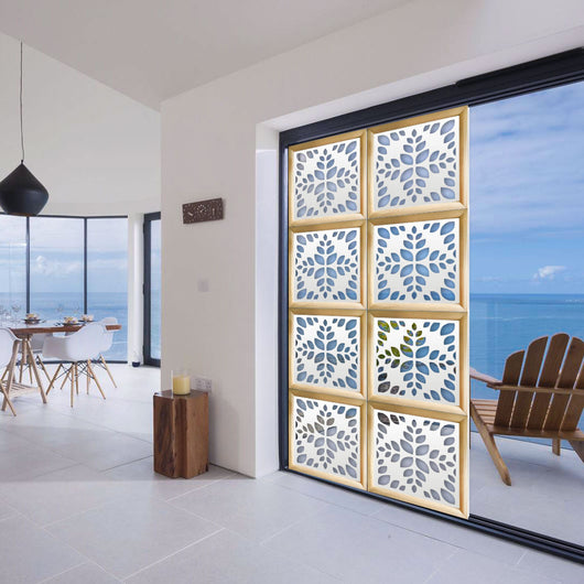 LEAVES  - Moduli Decorativi in Legno e PVC Colore: bianco, Misura: 48x48 cm