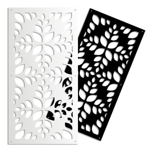 LEAVES - Pannello in PVC traforato - Parasole Misura: 47x94 cm, Colore: nero