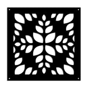 LEAVES - Pannello in PVC traforato - Parasole Misura: 73x73 cm, Colore: nero