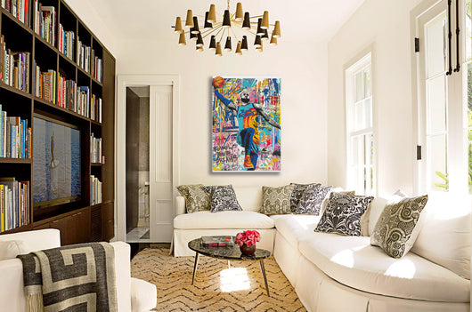 LeBron -  Quadro Canvas Contemporaneo su telaio in legno Misura: 100x140 cm