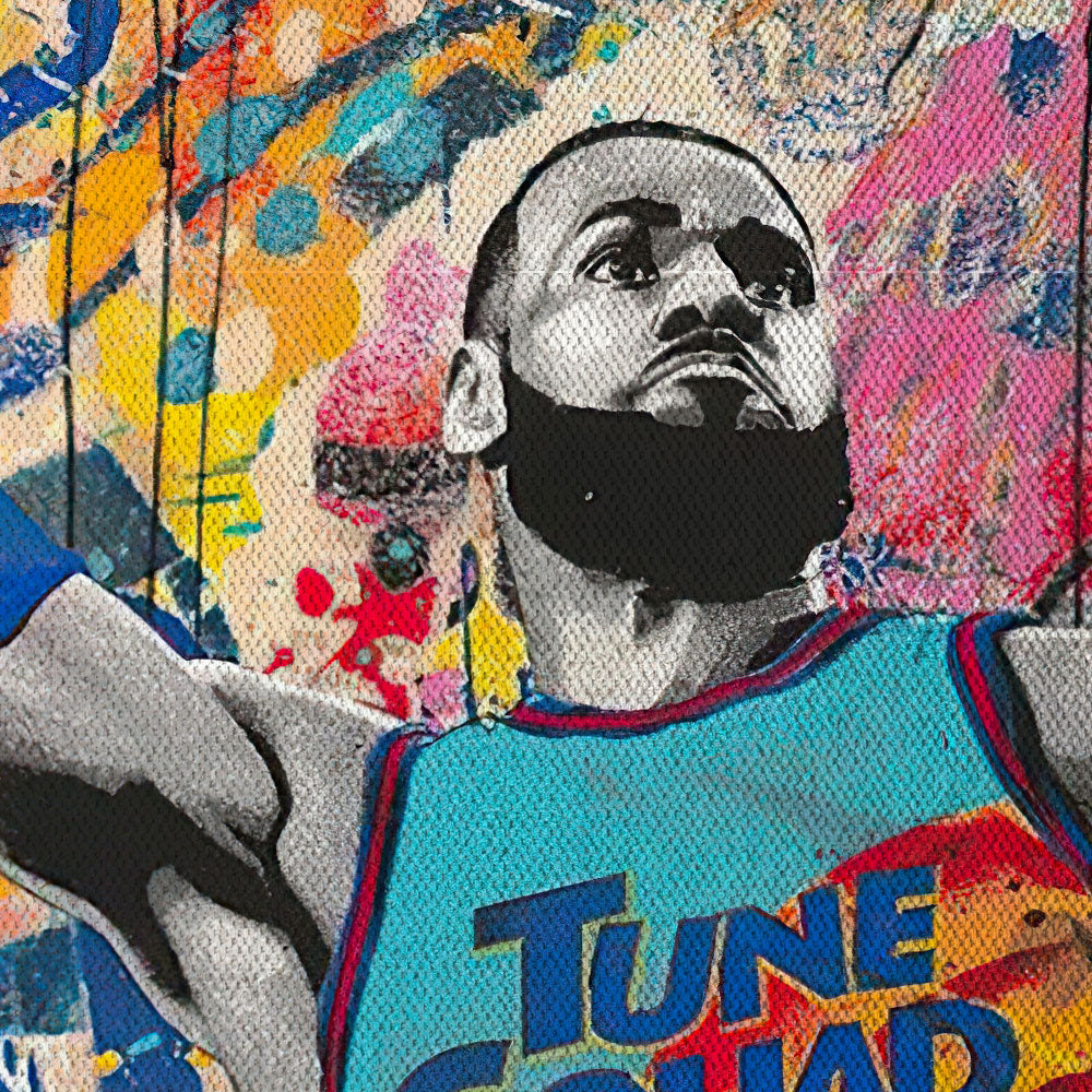 LeBron -  Quadro Canvas Contemporaneo su telaio in legno Misura: 70x100 cm