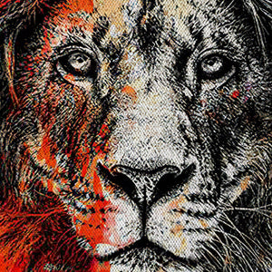 Leon -  Quadro Canvas Contemporaneo su telaio in legno Misura: 70x100 cm