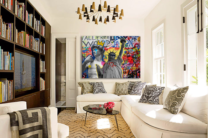 Libertygrunge -  Quadro Canvas Contemporaneo su telaio in legno Misura: 50x70 cm