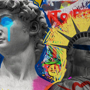 Libertygrunge -  Quadro Canvas Contemporaneo su telaio in legno Misura: 50x70 cm