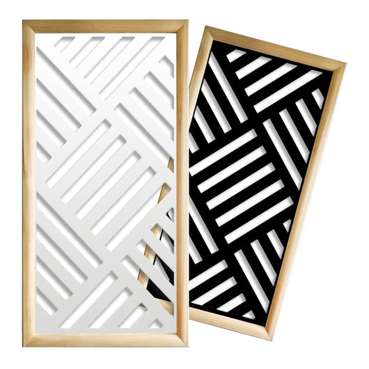 LINEAR MILL - Moduli Decorativi in Legno e PVC Misura: 73x148 cm, Colore: nero