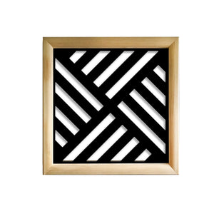 LINEAR MILL - Moduli Decorativi in Legno e PVC Misura: 73x73 cm, Colore: nero