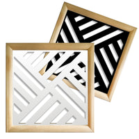 LINEAR MILL - Moduli Decorativi in Legno e PVC Misura: 48x48 cm, Colore: bianco