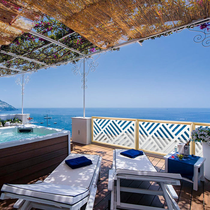 LINEAR MILL - Moduli Decorativi in Legno e PVC Misura: 47x94 cm, Colore: bianco