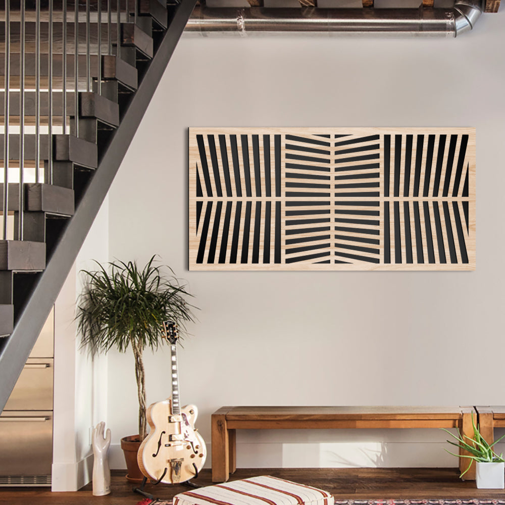 LINES - Quadro arredo LASERCUT composito Legno e PVC Misura: 50x100 cm