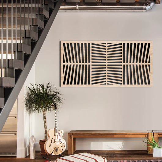 LINES - Quadro arredo LASERCUT composito Legno e PVC Misura: 50x100 cm