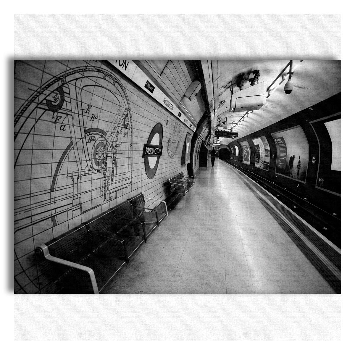 LONDON Subway Paddington - Quadro Canvas su telaio in legno Misura: 140x100 cm