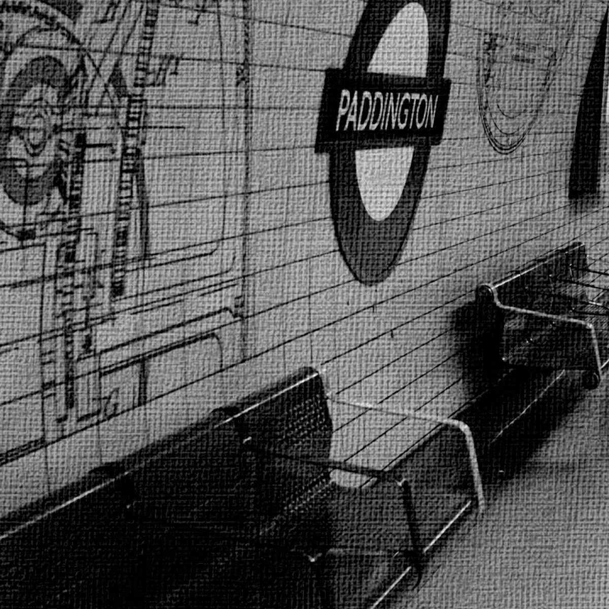 LONDON Subway Paddington - Quadro Canvas su telaio in legno Misura: 100x70 cm