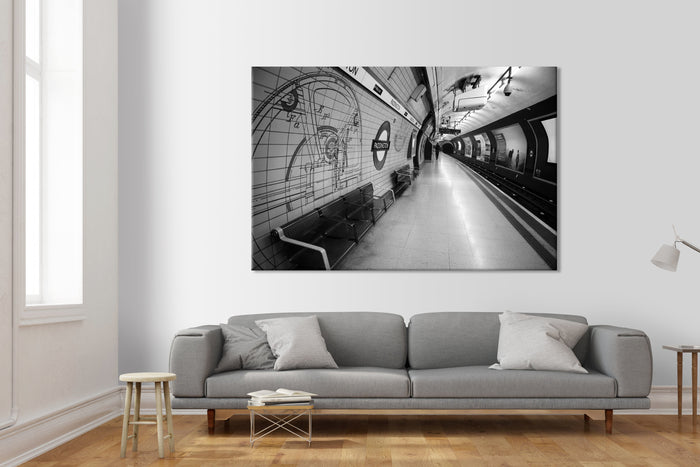 LONDON Subway Paddington - Quadro Canvas su telaio in legno Misura: 140x100 cm