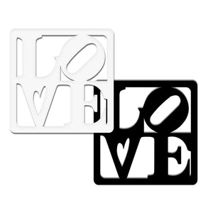 LOVE - Quadro moderno in pvc solido 48 x 48cm Colore: bianco