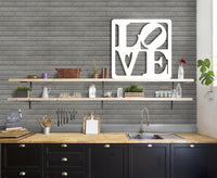 LOVE - Quadro moderno in pvc solido 48 x 48cm Colore: bianco
