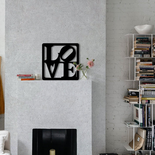 LOVE - Quadro moderno in pvc solido 48 x 48cm Colore: nero