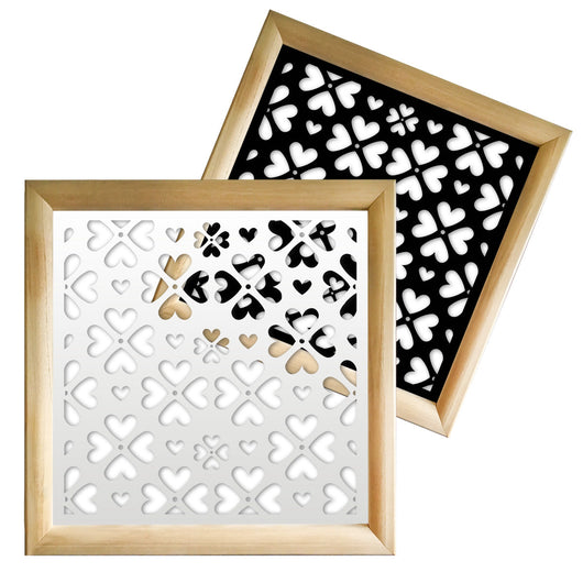 LOVE ME - Moduli Decorativi in Legno e PVC Colore: nero, Misura: 73x73 cm