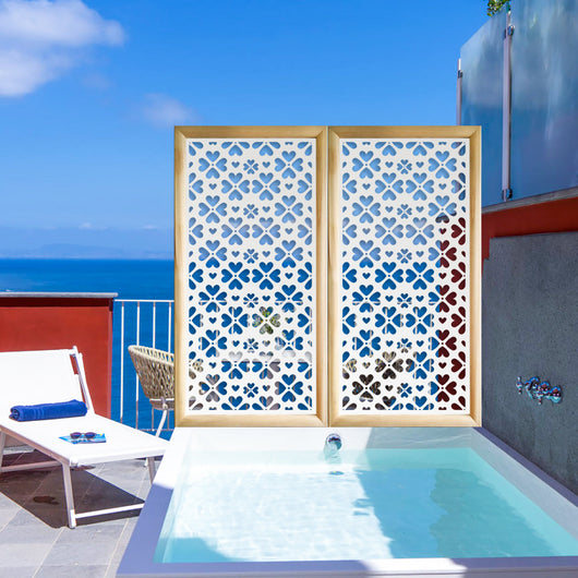 LOVE ME - Moduli Decorativi in Legno e PVC Misura: 47x94 cm, Colore: bianco