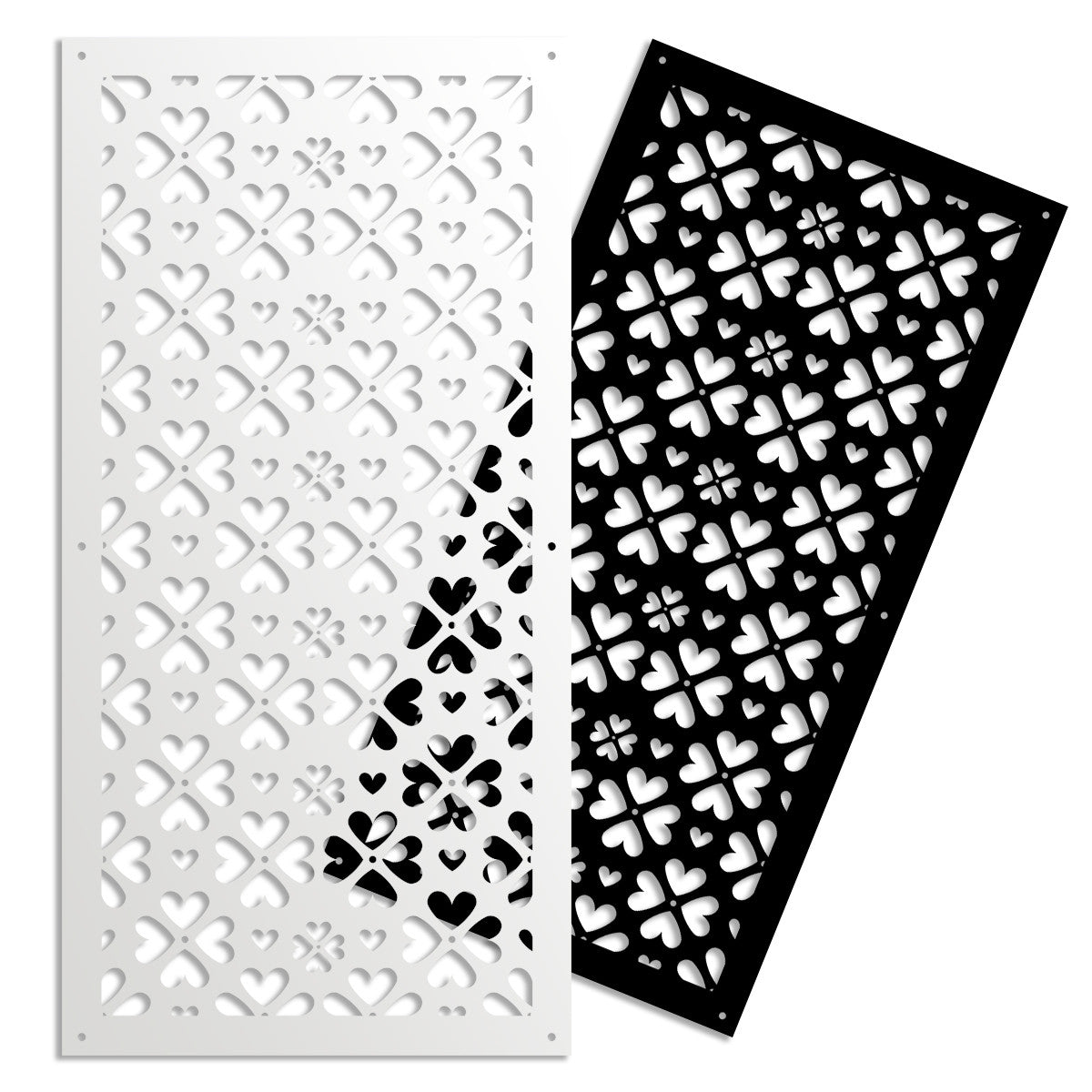 LOVE ME - Pannello in PVC traforato - Parasole Colore: bianco, Misura: 73x148 cm