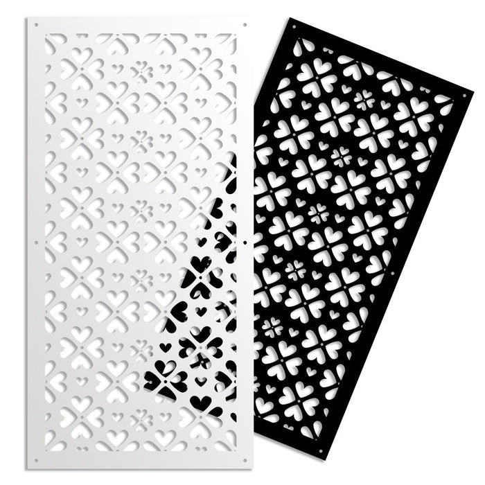 LOVE ME - Pannello in PVC traforato - Parasole Colore: bianco, Misura: 73x148 cm