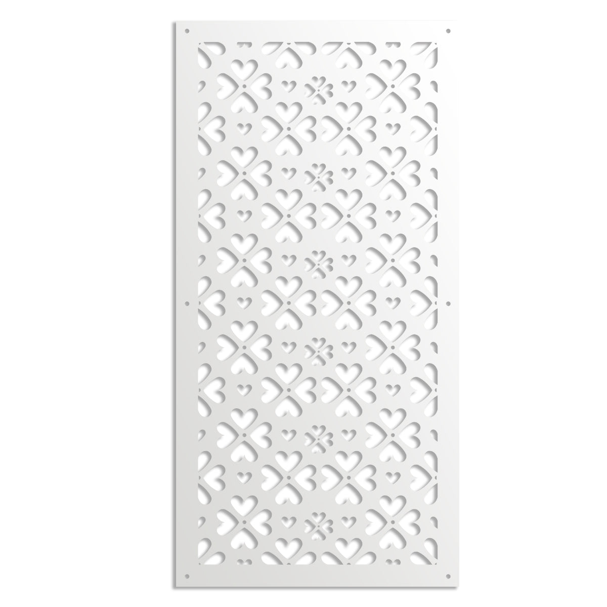 LOVE ME - Pannello in PVC traforato - Parasole Colore: bianco, Misura: 47x94 cm