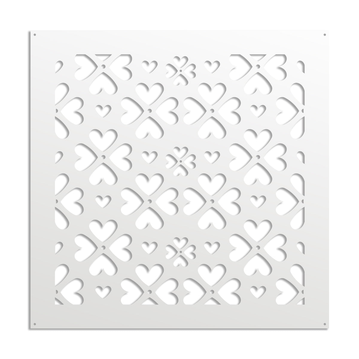LOVE ME - Pannello in PVC traforato - Parasole Misura: 98x98 cm, Colore: bianco