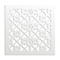 LOVE ME - Pannello in PVC traforato - Parasole Misura: 98x98 cm, Colore: bianco