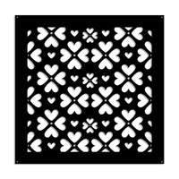 LOVE ME - Pannello in PVC traforato - Parasole Misura: 98x98 cm, Colore: nero