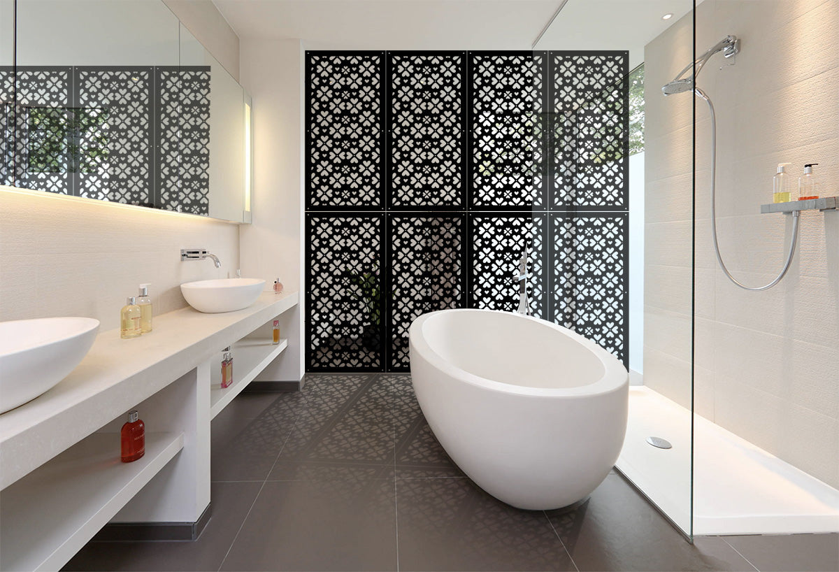 LOVE ME - Pannello in PVC traforato - Parasole Colore: nero, Misura: 50x150 cm