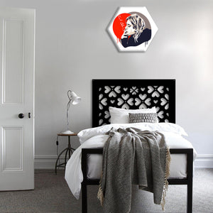 LOVE ME - Pannello in PVC traforato - Parasole Misura: 98x98 cm, Colore: nero